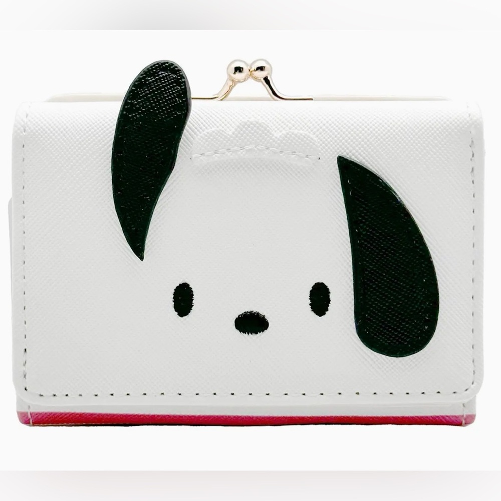 Sanrio NWT Pochacco Face Flap Wallet W/KissLock